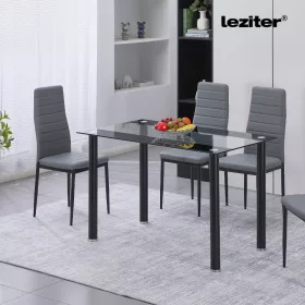 Riona 120 cm szögletes üveg étkezőasztal