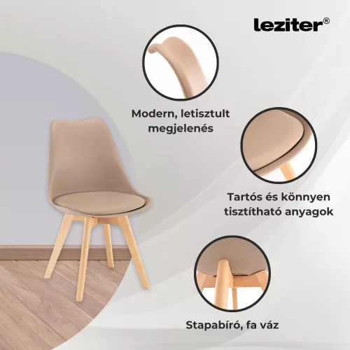 Velon 4+1 étkező garnitúra fehér-fekete