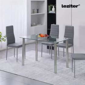 Berna 120 cm szögletes üveg étkezőasztal