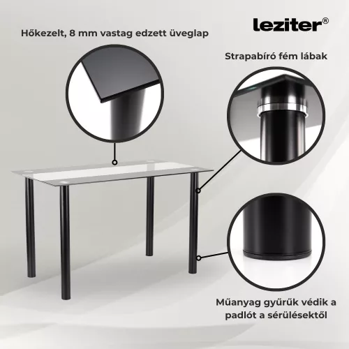 Denton 6+1 étkező garnitúra szürke-fekete