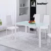 Ezra 120 cm szögletes üveg étkezőasztal