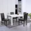 Leon 4+1 étkező garnitúra fehér-fekete
