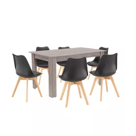 Zara 6+1 étkező garnitúra fekete-yorki tölgy
