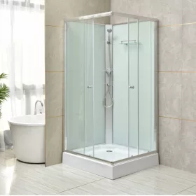   Polo White II 80x80 cm szögletes fehér hátfalas zuhanykabin zuhanytálcával
