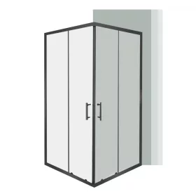   Spirit Clear 90x90 cm szögletes zuhanykabin, zuhanytálca nélkül fekete
