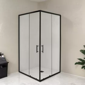   Spirit Clear 90x90 cm szögletes zuhanykabin, zuhanytálca nélkül fekete