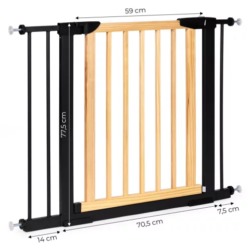 Biztonsági korlát 74-100 cm lépcsőkhöz és ajtókhoz fémből és fából