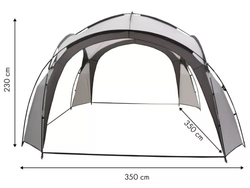 Szürke kerti pavilon 3,5x3,5 m