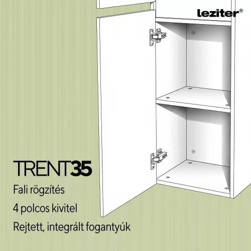 Trent függesztett oldal szekrény barna