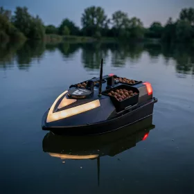   Etetőhajó V6 GPS 3 tartályos hátra és oldalkidobós fekete