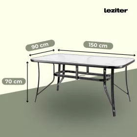 Canillo fémvázas üveg kerti asztal