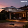 Solari kerti napernyő led lámpával szürke 300 cm