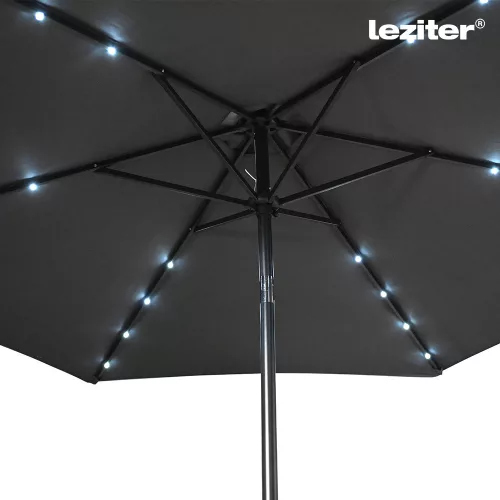 Solari kerti napernyő led lámpával szürke 300 cm