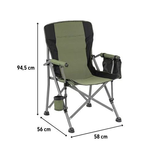 Leziter Comfort Plus karfás horgász szék pohártartóval zöld